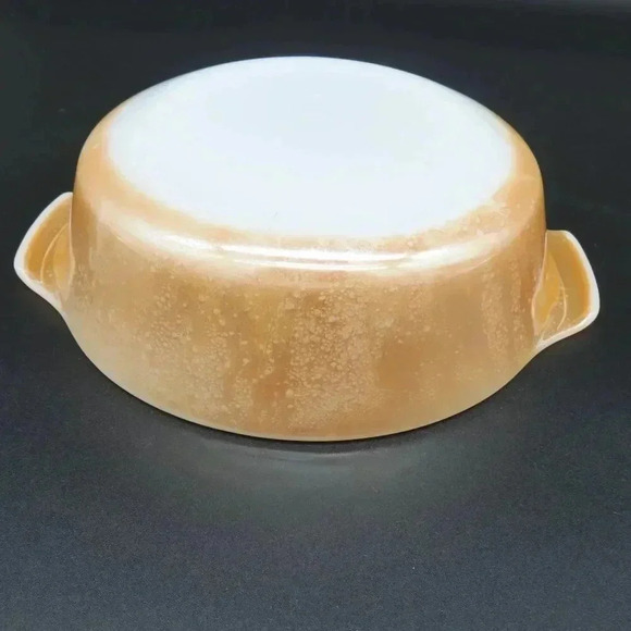 Vintage Fire King Peach Luster Ovenware Casserole Dish Baking Dish - Picture 5 of 10